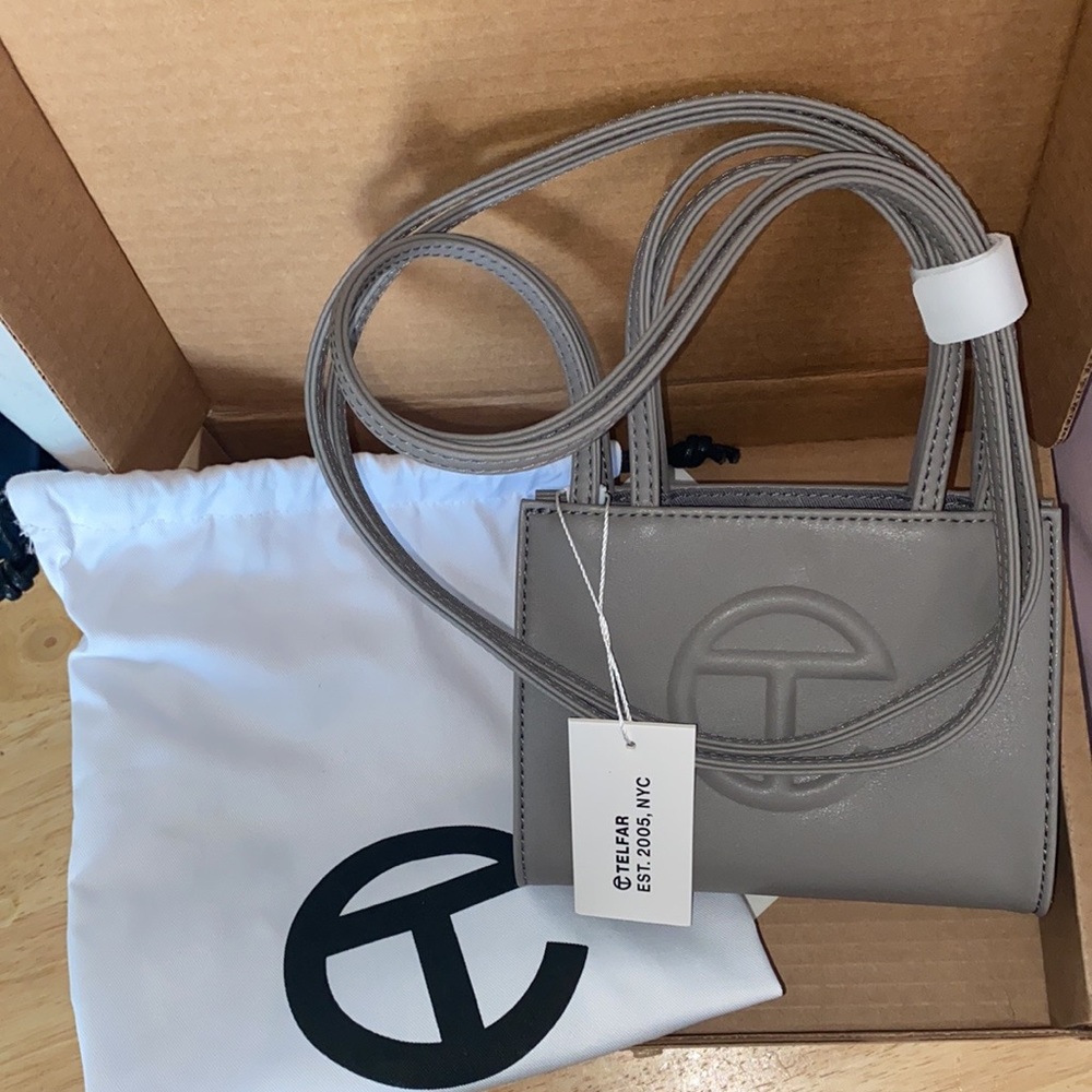 Telfar small grey handbag